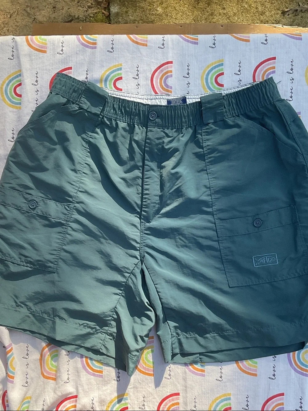 AFTCO Teal Green Cargo Shorts